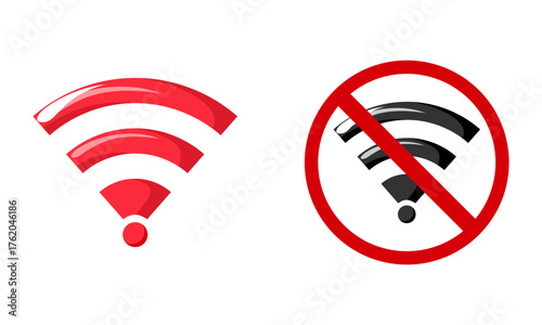 Internet Network Status Icons for Connectivity and Disconnection Warnings