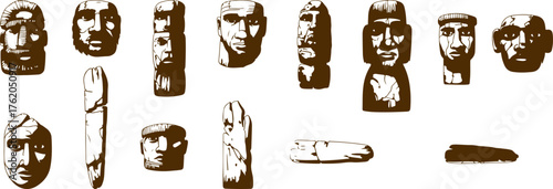 Gobelin tepee skulls and tools‍ vector bundle set.