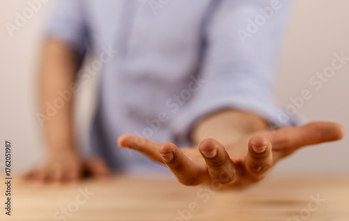Close-up of a person's hand...