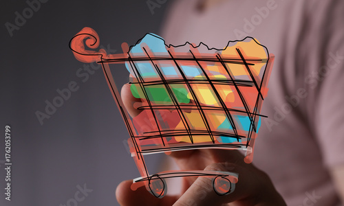 Abstract digital drawing of...