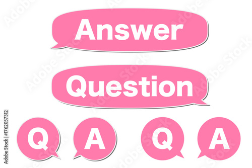 ピンクのQ＆Aアイコンと吹き出し