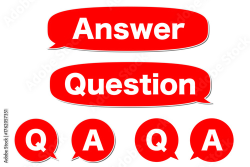 赤のQ＆Aアイコンと吹き出し