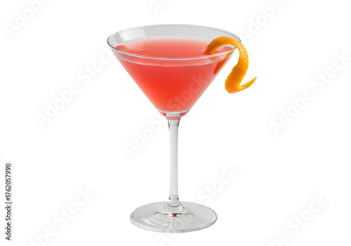 Canvas Print Cosmopolitan cocktail in martini glass isolated, refreshing alcoholic beverage w