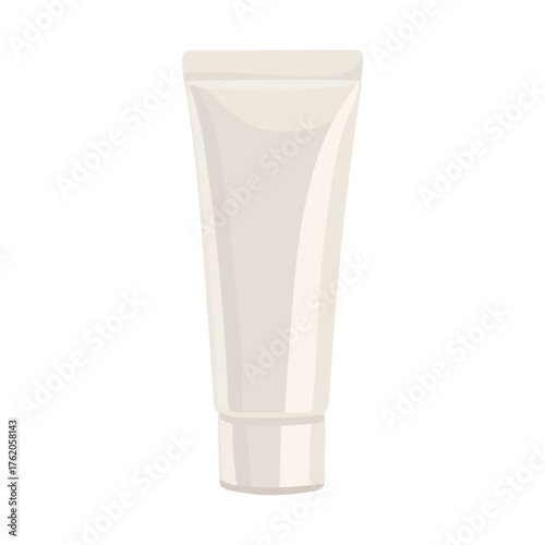 白いチューブ容器のスキンケアコスメをイメージしたシンプルイラスト