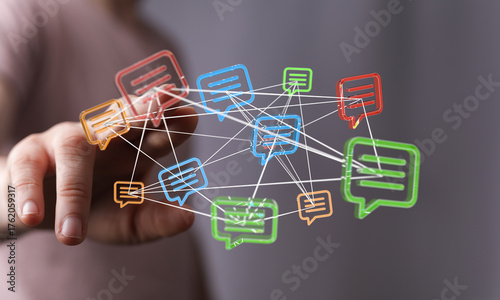 Conceptual image of hand in...