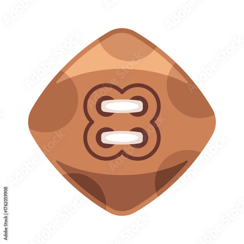 Rhombus shape sewing button element