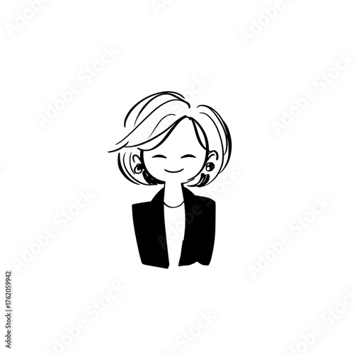 President. President simple black and white line art vector logo