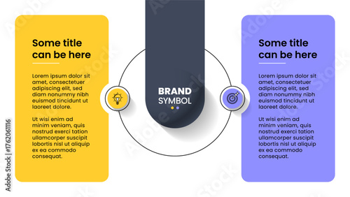 Infographic template. 2 rectangular banners with text