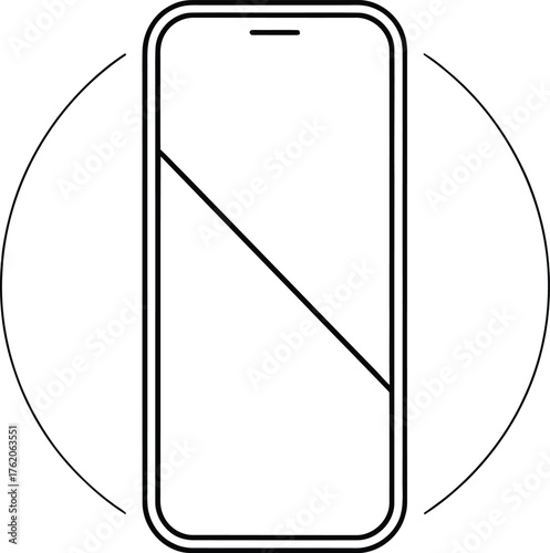 Smartphone with circular arrows on white background mobile cell