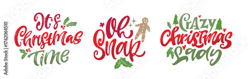 Merry Christmas and Happy New 2026 Year - cute hand drawn doodle lettering postcard. Hello 2026. Holly Jolly, Tis the season.