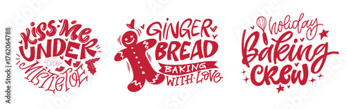 Merry Christmas and Happy New 2026 Year - cute hand drawn doodle lettering postcard. Hello 2026. Holly Jolly, Tis the season.