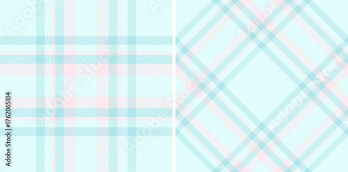 Elegant seamless tartan pattern featuring soft blue and pink hues. Perfect for textile design, backgrounds, or adding a touch of classic style to your projects.