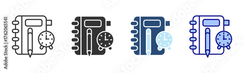 Notepad Icon Set. Designed In Multi Style