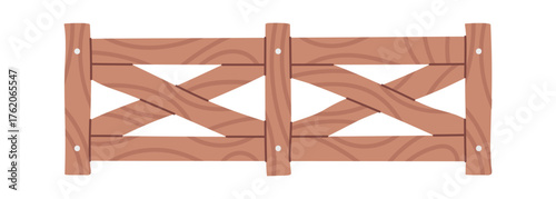 Wooden plank fence classic boundary