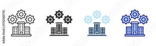 Organization Icon Set. Designed In Multi Style