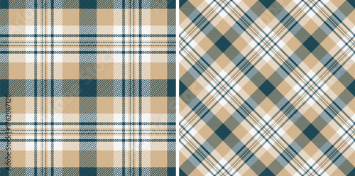 Texture textile pattern of vector check plaid with a seamless tartan background fabric. Set in fall colors for festive season decorations.