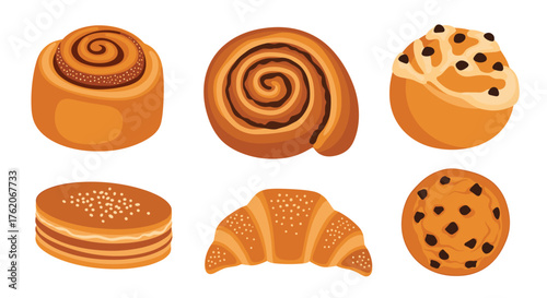 A collection of freshly baked pastries and sweet treats.