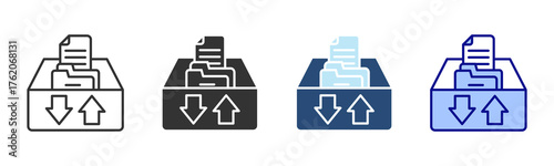 Archive Icon Set. Designed In Multi Style