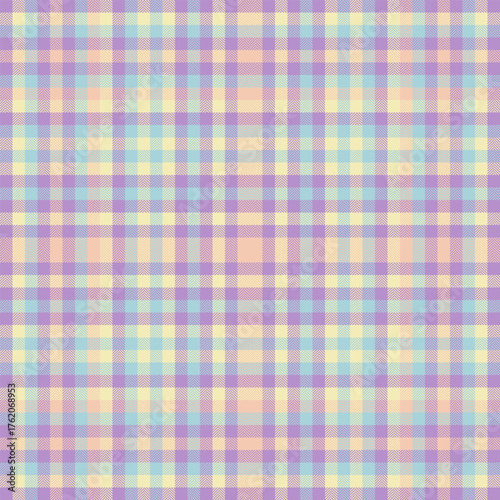 Creativity fabric check plaid, relief textile texture seamless. Uniform tartan vector pattern background in light and pastel colors.