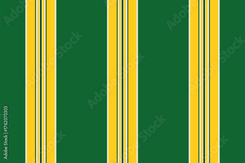 Bold, bright, and classic. Vertical stripes in green, gold, and white create a dynamic pattern. Use for backgrounds, textiles, design elements, or spirited visuals.
