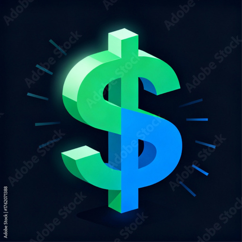 glowing_dollar_symbol_vector_art