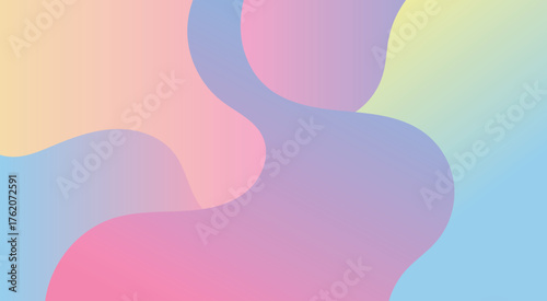 Pastel color gradient background with soft fluid shapes vector design for modern wallpapers and banners