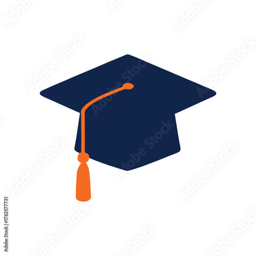 Graduation Cap Minimalist Illustration Academic Achievement and Education Concept