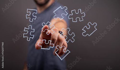 Abstract image of a man con...