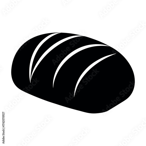 Bread Loaf Silhouette Vector Icon. Fresh Bakery Food Symbol.