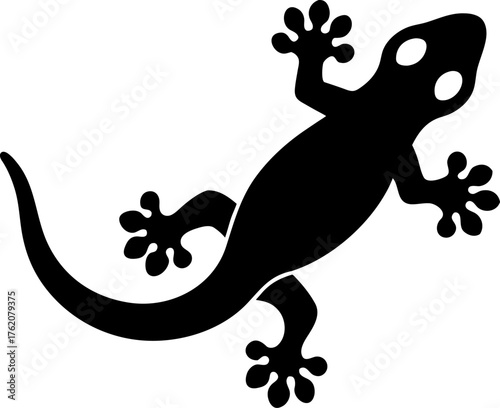 The image shows a silhouette of a gecko