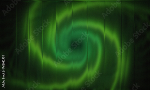 Green Swirling Vortex with Vertical Lines and Dark Edges abstract glowing