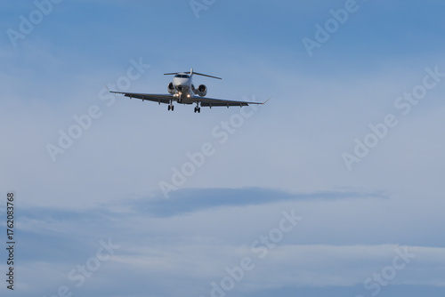 Fotografie Corporate aircraft approaching the airport