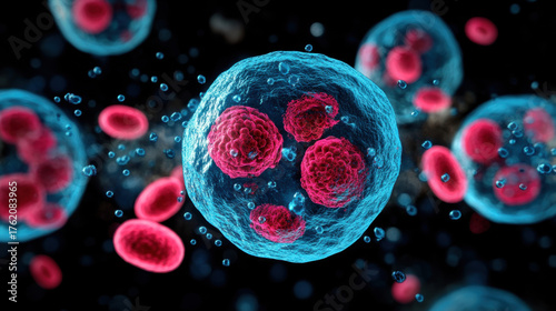 Cells of the Body, Pancreatic beta cells releasing insulin molecules in a scientific illustration.
