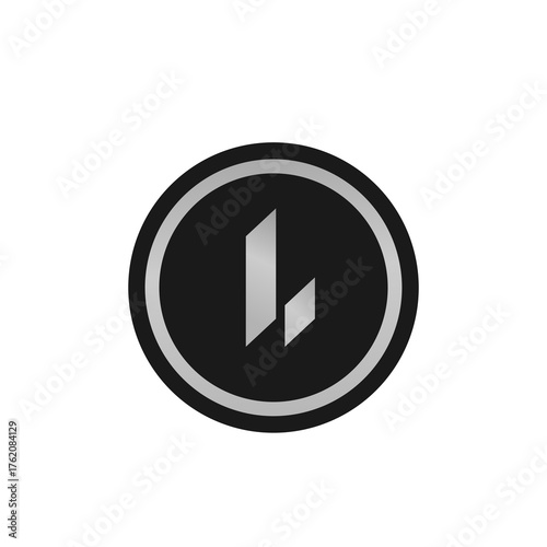 Lighter coin flat design icon logo