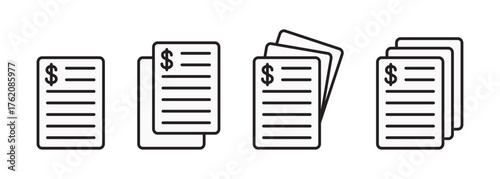 Expense and income statement vector icon with financial concept. Vector illustration