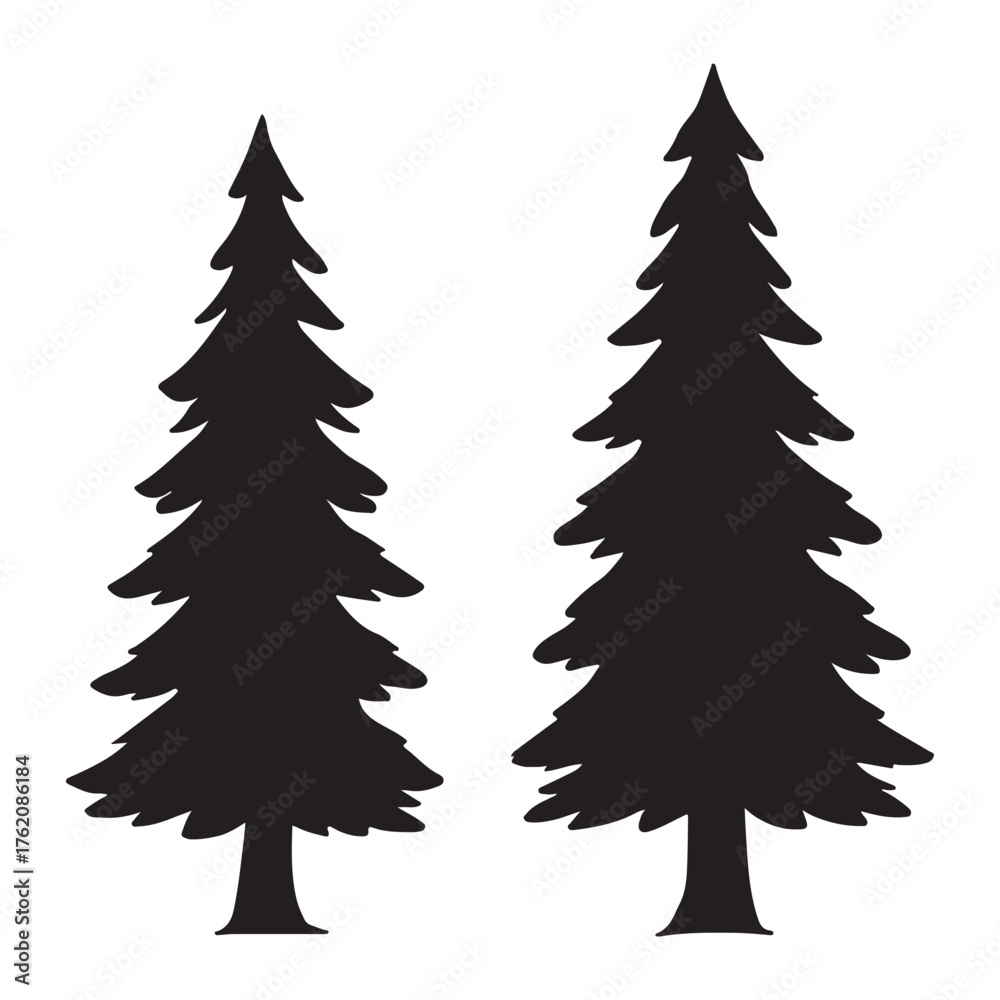 Obraz premium set of christmas trees,festive tree