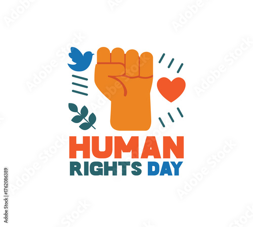 Human Rights Day Solidarity and Peace Symbolism. hands holding hands vector.