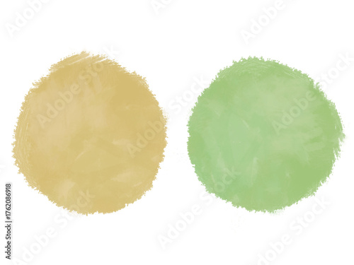 水彩　円形　ポイント　素材