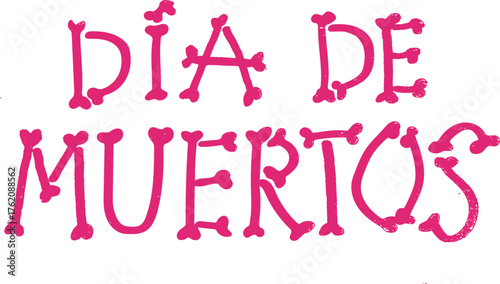 Dia de muertos typography on black background