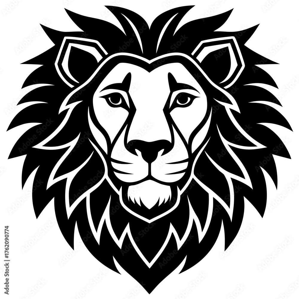 Obraz premium lion head vector illustration