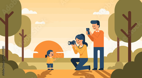 Capturing Joyful Scenes A Character's Moment in Time, Preserved Through Photography