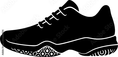 Sports shoe vector illustration showing athletic footwear used for badminton, tennis, and general training