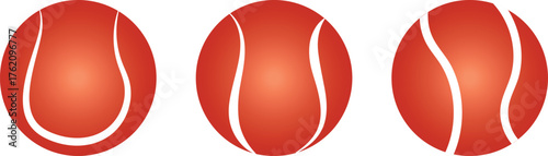 Three tennis balls on white background minimal vector illustration of sports equipment for game and training design