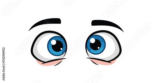 Stunning cartoon eyes expressing surprise and worry, perfect for illustrating emotions and conveying impactful messages