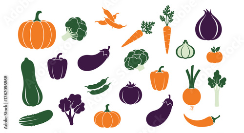 Fresh vibrant vegetables arranged on a white background, perfect for healthy eating, cooking, and food concepts