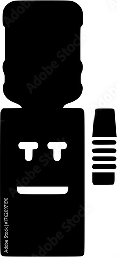 Water dispenser vector icon showing hydration station equipment used in gyms and sports halls