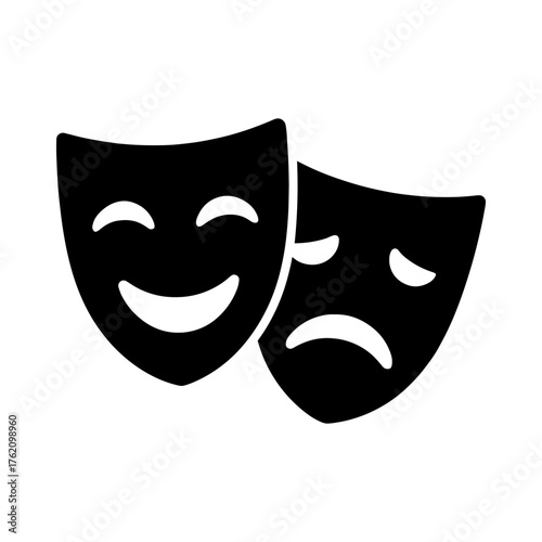 two different emotional theatrical masks