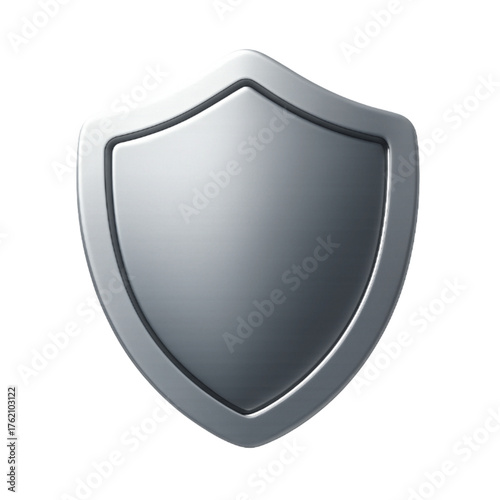 3D protective shield icon on isolated transparent background png.
