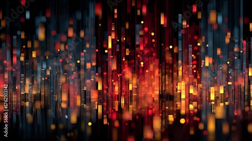 Wallpaper Mural Abstract background with glowing particles and geometric shapes design for wallpaper and presentation Torontodigital.ca