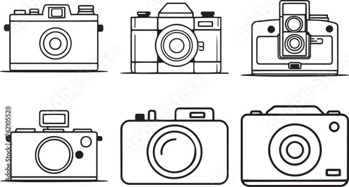 Camera Outline Vector Bundle — 30+ Icon Variations
